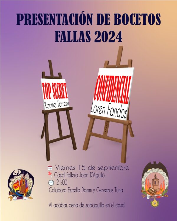 Presentación bocetos Fallas 2024 Falla Juan de Aguiló